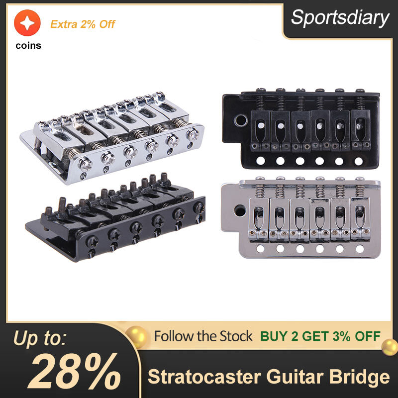 حار سبائك الزنك Tremolo جسر مجموعة ل Strat الغيتار الكهربائي القياسية استبدال أجزاء قيمة ممتازة اكسسوارات أسود/فضي