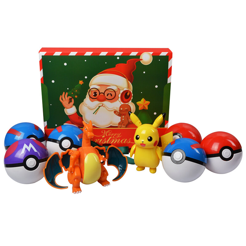 عيد الميلاد رائجة البيع أنيمي البوكيمون عمل الشكل بيكاتشو Charizard حوش الجيب PokeBall لعبة للأطفال هدايا عيد الميلاد