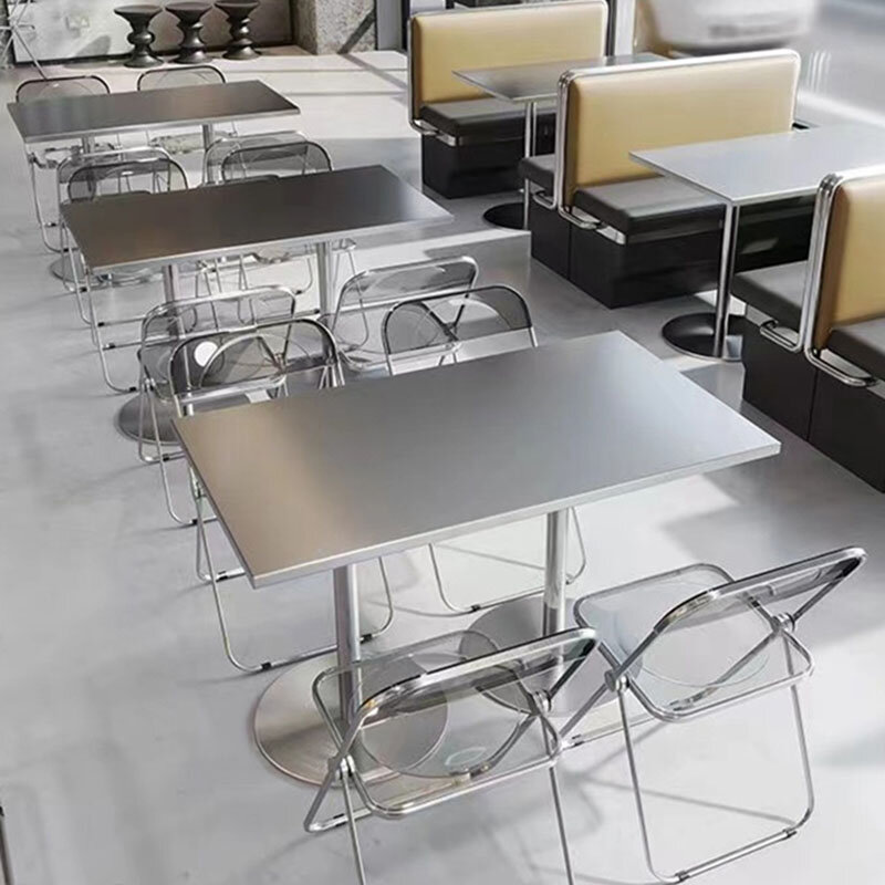 تصميم مربع طاولات القهوة المعدنية الصناعية صالة الحديد طاولة كافي مستطيل الباحة ميسيتا دي سنترو الأدوات المنزلية CC50KF #2