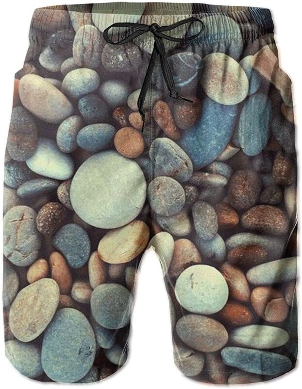 Men's Swim Trunks Stone Picture Beach Shorts,and Summer Shorts