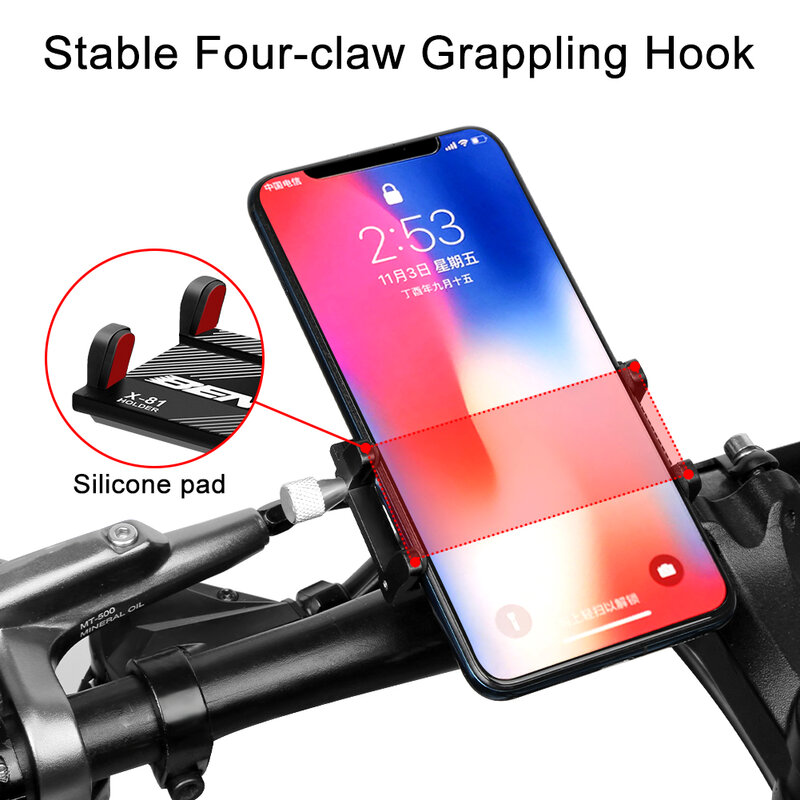 دراجة حامل هاتف المحمول للهواتف 3.0-6.8 بوصة دراجة هوائية جبلية جبل حامل للدراجة البخارية سبائك الألومنيوم دعم دراجة الملحقات