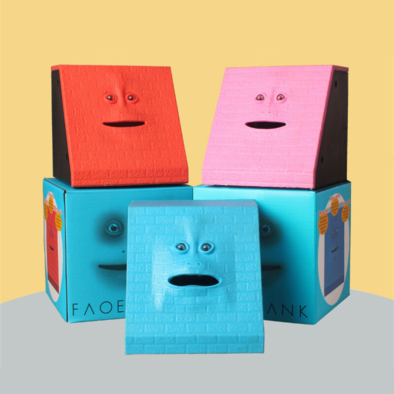 Creative Face Piggy Bank Money Boxes Coins Automatic Eating Savings Facebank Box Kid's Novelty Gifts Home Decoration Accessories