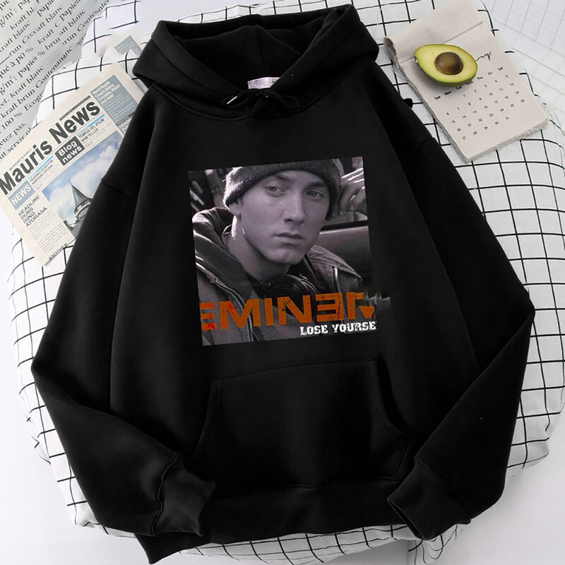 Rapper Eminem Print Hoodie Hip Hop Sweatshirts Streetwear Men Harajuku Casual Hooded Pullover Unisex Rock Y2K Tops