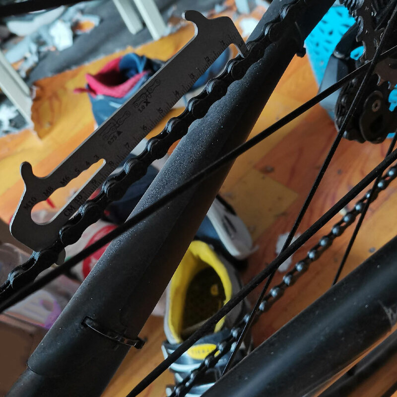 Bicycle Chain Checker Bike Chain Wear Indicator Tool Gauge Measuring Ruler Bike Repair Tool for Mountain Road Bike Accessories