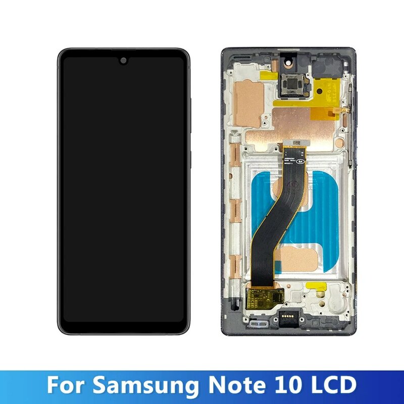 100% اختبار لسامسونج غالاكسي نوت 10 LCD N970F N970 N970 عرض تعمل باللمس مع الإطار محول الأرقام لشاشة سامسونج نوت 10