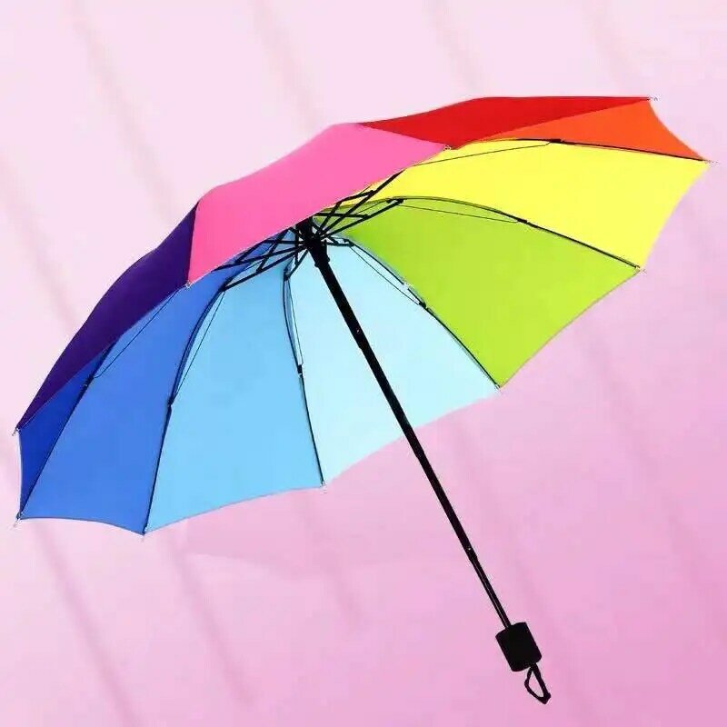 مظلة قوس قزح قابلة للطي المحمولة المظلات المشمسة والممطرة