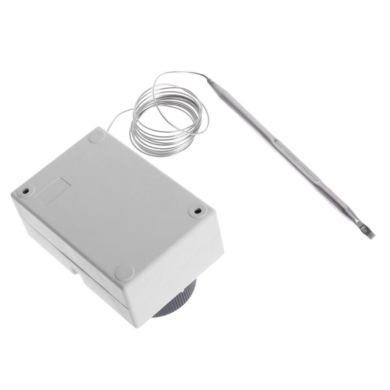 120mm/ 4.72" Probe Thermostat Controller Plastic Temperature Switch AC220V 0-40℃ Easy Installation Fitting for Oven