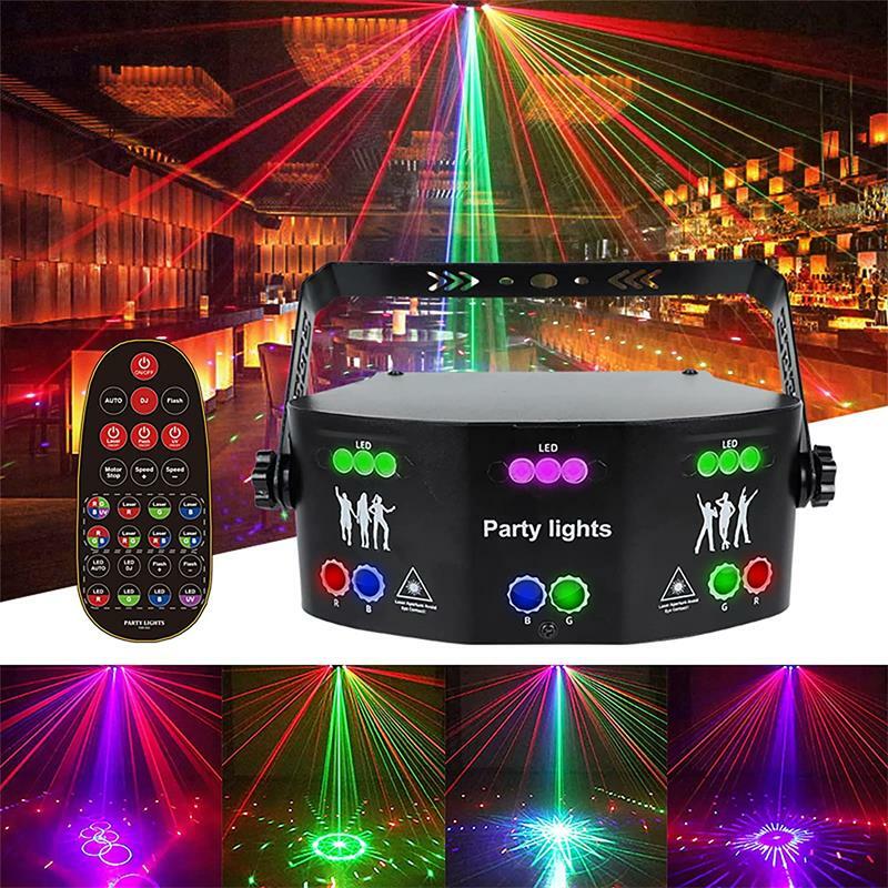 جديد RGB ديسكو DJ شعاع ضوء الليزر 15 العين DMX الليزر المرحلة الإضاءة تأثير المنزل ضوء حفلة عيد هالوين الموسيقى نادي ملهى ليلي
