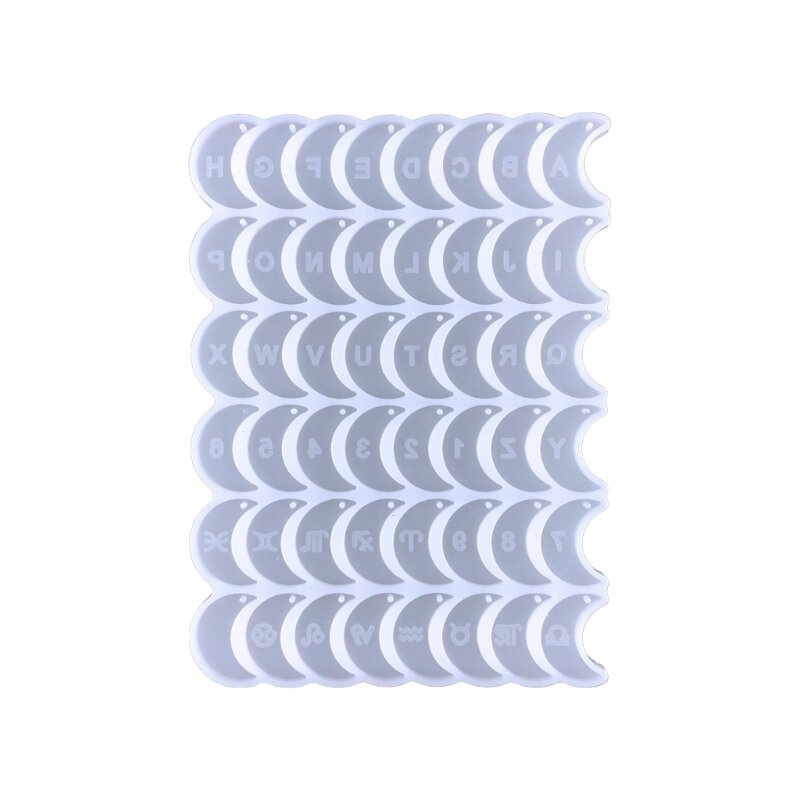 كريسنتس القمر قالب من السيليكون مع رقم الرسالة نمط القمر سحر الراتنج الحرفية #3