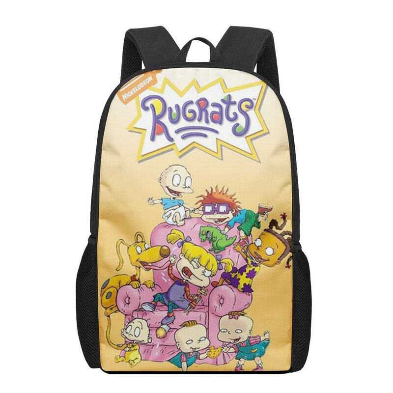 الكرتون-Rugrat-مضحك الحقائب المدرسية للبنين بنات ثلاثية الأبعاد طباعة حقائب مدرسية للأطفال حقيبة رياض الأطفال على ظهره الرجال الطفل Bookbag Mochi