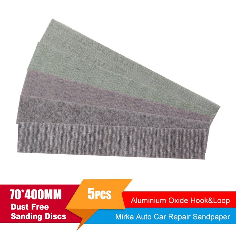 10 Pcs 400X70mm Mesh Abrasive Dust Free Sanding Discs Anti-Blocking Dry Grinding Sandpaper 80 to 320 Grit Hook Loop