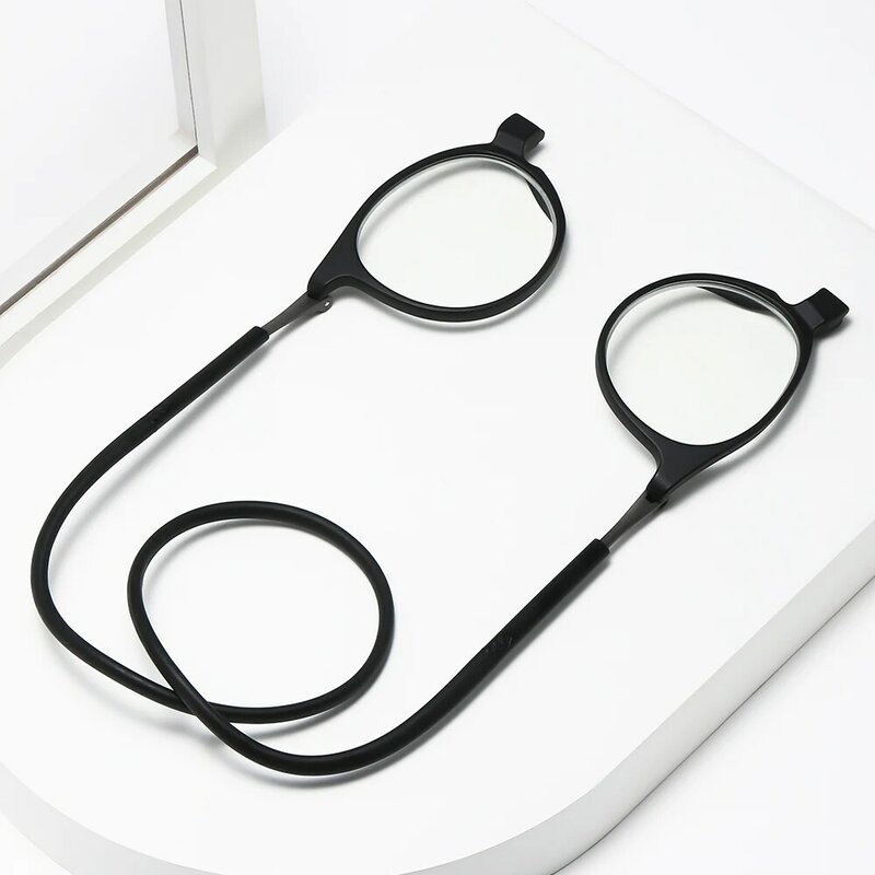DML البيضاوي متعدد الألوان TR90 مادة خفيفة جدا الرجال والنساء نظارات للقراءة المحمولة قابل للتعديل الرقبة نظارات للقراءة