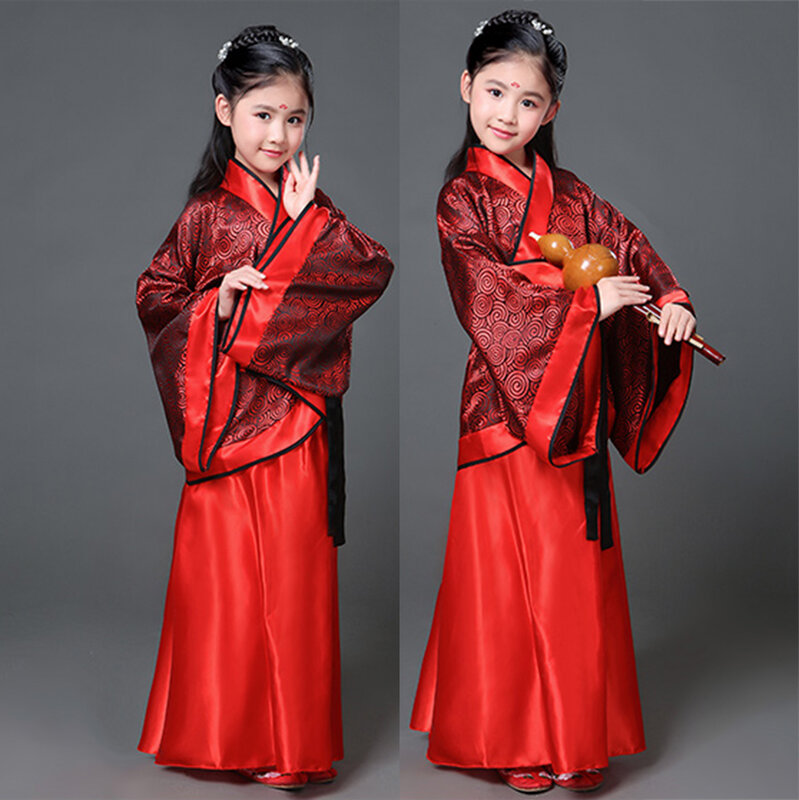 السيدات الصينية السنة الجديدة Hanfu فستان طفل الكبار النساء راقصة زي Kleding خمر الملابس للفتيات Karneval
