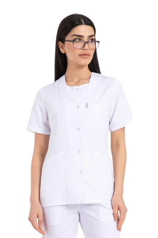ممرضة قميص مصنوع من الجيرسيه-البنتاغون ياقة الألبكة K. Bşg-01