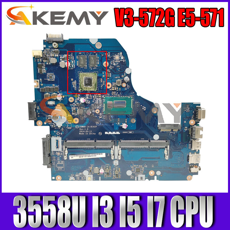 لشركة أيسر أسباير V3-572G E5-571 Laptop mainboard E5-571G LA-B991P LA-B162P اللوحة مع 3558U I3 I5 I7 CPU 2GB GPU