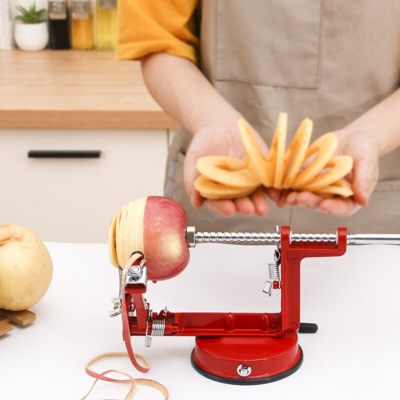3 في 1 أداة تقشير التفاح اليد مكرنك المقاوم للصدأ الفاكهة مقشرة آلة تقطيع التفاح آلة الفاكهة مقشرة أداة أدوات مطبخ الإبداعية