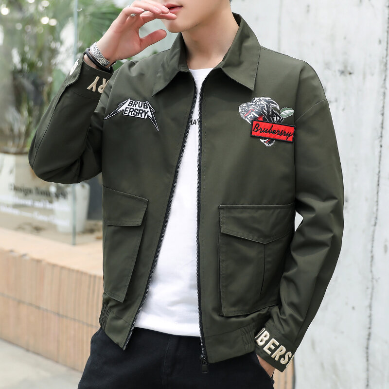 Jacket For Men Casual Spring Autumn Slim Fit Bomber Jacket Mens  Wear Casual Windbreaker Fashion Clothing Korean Coats Outwear