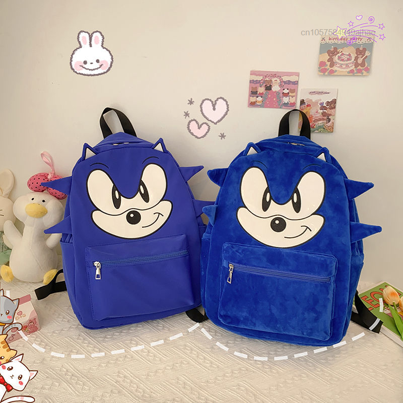 2022 New Sonic Backpack Large Capacity Blue Backpack Cartoon Cute Student Schoolbag Anime Fashion Shoulder Bag Handbag Women Men