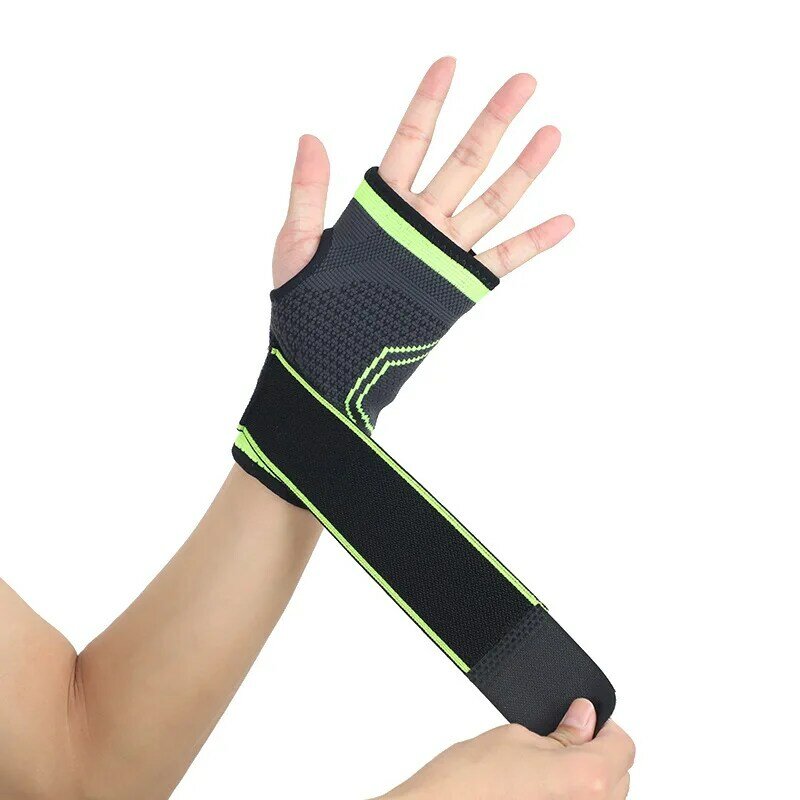 Compression Wrist Brace with Pressure Belt Sport Protection Wristband Knitting Pressurized Wrist and Palm Brace Bandage Support