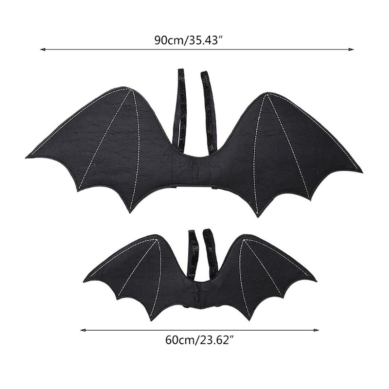 الكبار الأطفال أجنحة الخفافيش المخيفة هالوين تأثيري ملابس تنكرية للحفلات أداء مسرحي صورة تنكر الدعائم الإمدادات #5