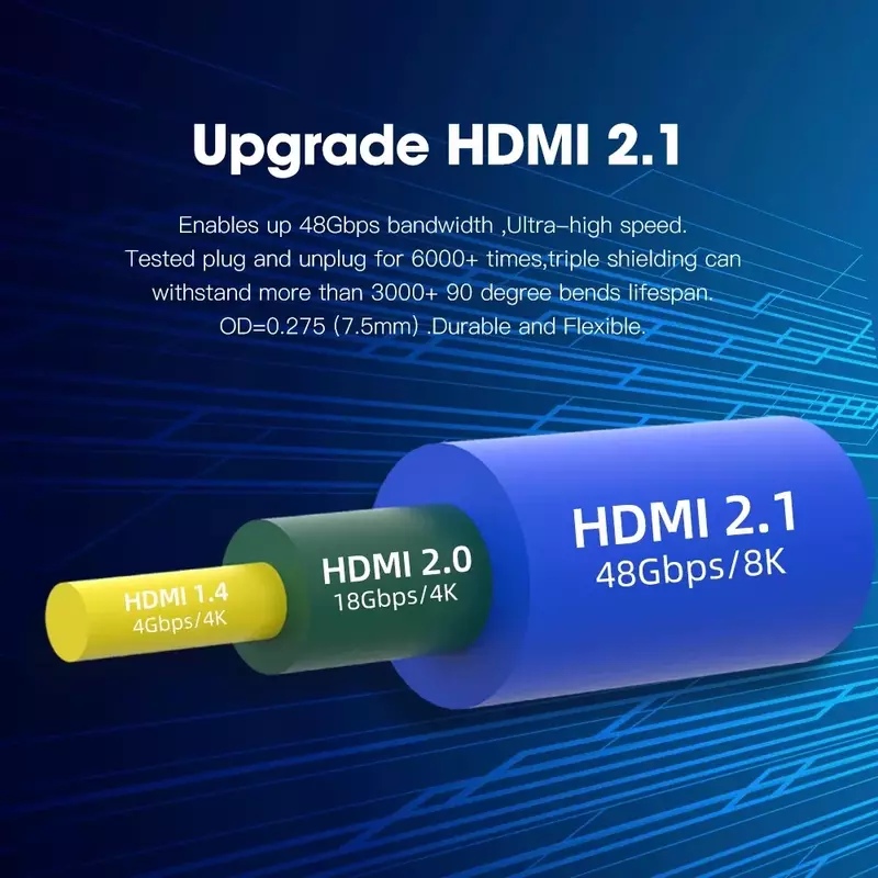 Moshou 8K مايكرو HDMI كابل وصلة بينية مُتعددة الوسائط وعالية الوضوح الذكور إلى كابل موصل ذكر 1m 1.5m 3m 5m 3D 1080P 1.4 النسخة ل اللوحي كاميرا مايكرو HDMI كابل