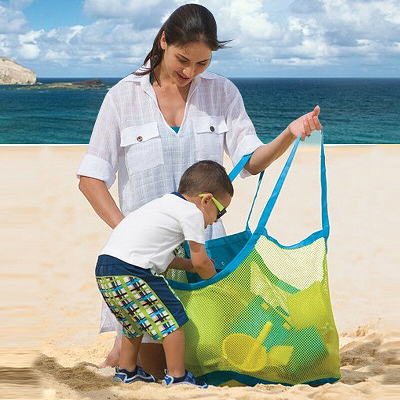 1 قطعة ألعاب للشاطئ حقيبة التخزين المحمولة في الهواء الطلق متعة الرياضة الدعائم الرمال بعيدا الاطفال السفر طوي شبكة حقيبة