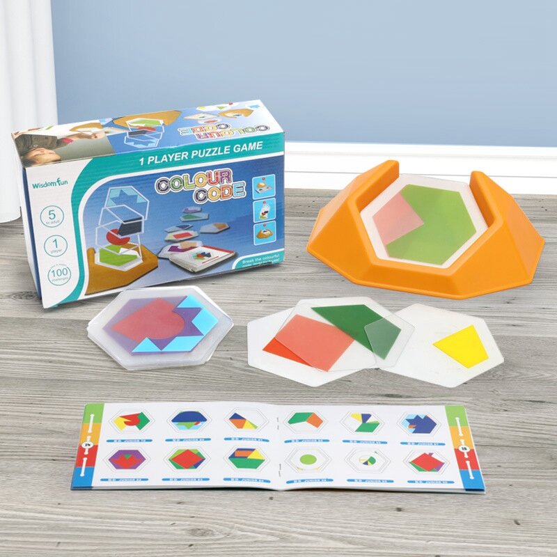 2X مرحلة ما قبل المدرسة رمز اللون ألعاب المنطق Jigsaws للأطفال الشكل الإدراك المكاني التفكير التعليمية لعبة التعلم (أ)-هبوط السفينة #6