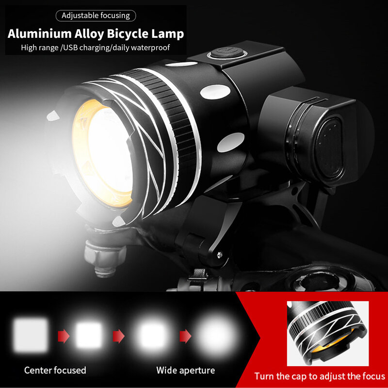 LED إضاءة أمامية للدراجة USB قابلة للشحن الدراجة الجبهة الذيل ضوء مجموعة زوومابلي مقاوم للماء الدراجات مصباح يدوي الكاشف مصابيح خارجية