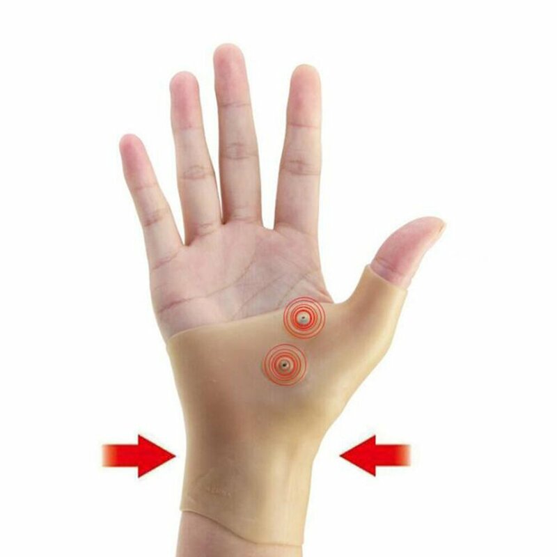 العلاج المغناطيسي المعصم اليد الإبهام دعم قفازات سيليكون جل التهاب المفاصل ضغط مصحح تدليك لتخفيف الآلام قفازات