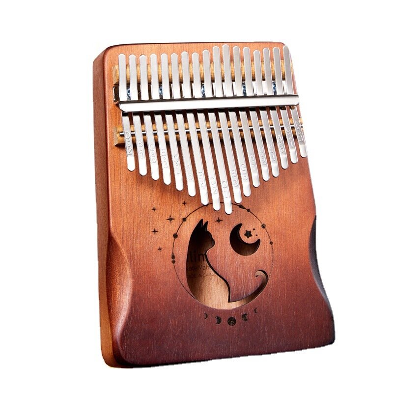 17 مفتاح Kalimba التدرج اللون تصميم الإبهام البيانو الماهوجني الخشب الجسم الآلات الموسيقية مع كتاب التعلم ضبط المطرقة #2