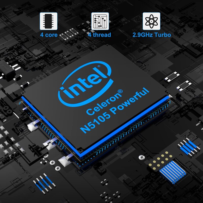 حاسوب صغير من Intel NUC 11 موديل رقم artic11atkc4 أطلس كانيون سيليرون N5105 (حتى 2.90 جيجاهرتز) ويندوز 11 برو UHD جرافيكس بلوتوث v5.1 ثنائي DDR4