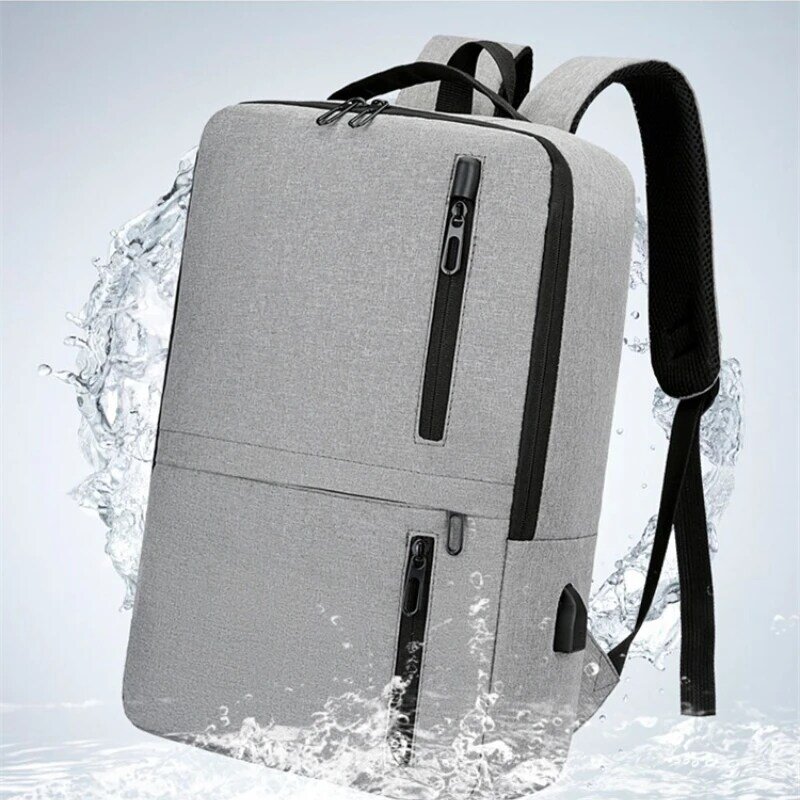 الرجال على ظهره متعددة الوظائف حقائب مقاومة للماء للذكور كمبيوتر محمول للأعمال على ظهره USB شحن على ظهره النايلون حقيبة الظهر عادية