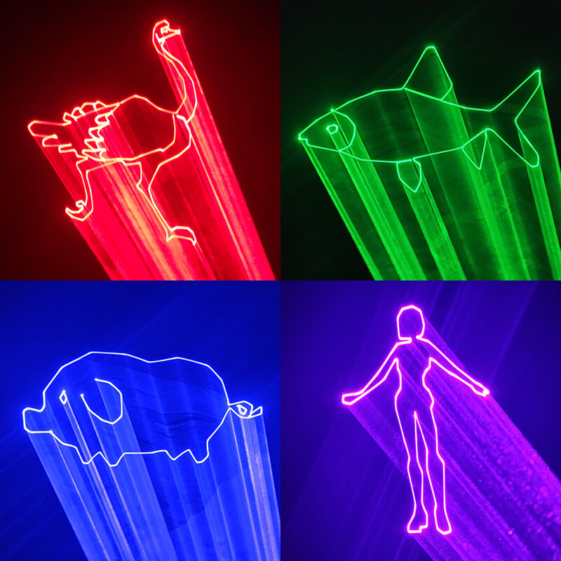 3 واط 5 واط RGB ضوء الليزر الرسوم المتحركة شعاع الماسح الضوئي ليزر مسرح العارض DJ ديسكو بار نادي حفلة رقص الزفاف تأثير المعرض