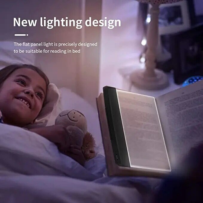 لوحة مسطحة LED اللوحي كتاب ضوء القراءة ليلة ضوء المحمولة حماية العين القراءة ضوء طالب عنبر السفر قراءة كتاب