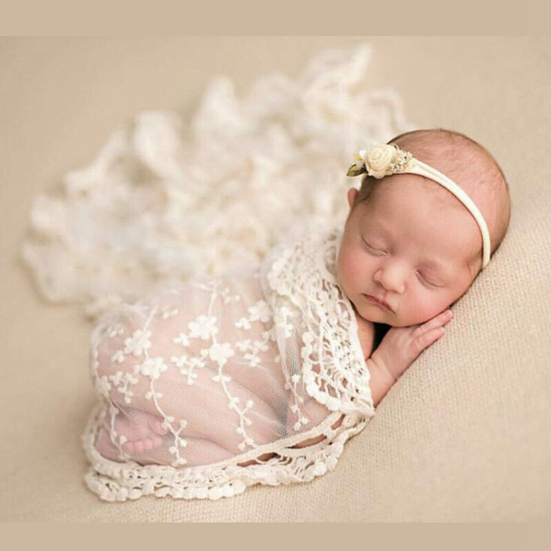 Newborn Photography Lace Cotton Wrap Baby Photography Fairy Tale Swaddle Blanket Photography Filler Background Auxiliary