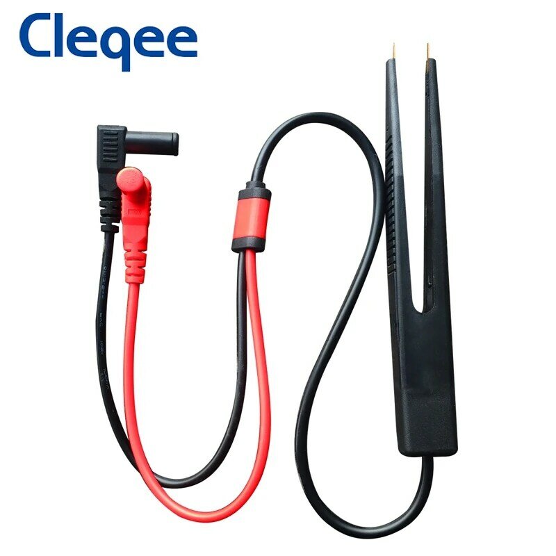 Cleqee P1510 SMD Chip Component Multimeter Test Hook Clips Tweezers Lead LCR Testing Tool Tester Meter Pen Probe 4mm Banana Plug