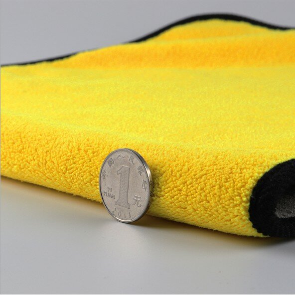 Car wash towel coral fleece towel Yellow towel car cleaning cloth water absorption thickening no hair loss car supplies car