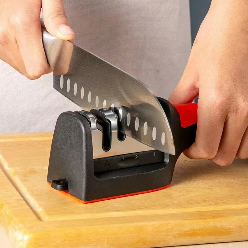 سكين المطبخ مبراة متعددة الوظائف 4 مراحل التنغستن الصلب سكين من السيراميك شحذ أداة المطبخ المهنية