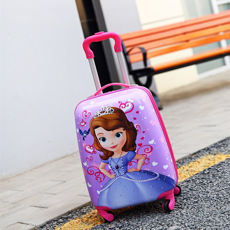 حقيبة للأطفال من Disney عربة أمتعة للأطفال مزودة بعجلات حقيبة أطفال جميلة لطيفة للبنات والأولاد هدية #3