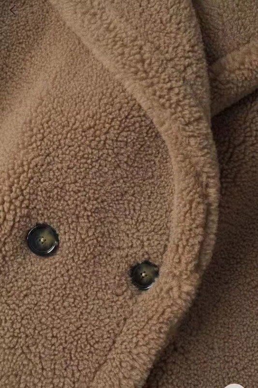 معطف COZOK شتوي 2022 سميك عتيق من الفرو الصناعي جيوب غير رسمية للسيدات ملابس خارجية دافئة من صوف الأمبسوول معاطف طويلة للسيدات