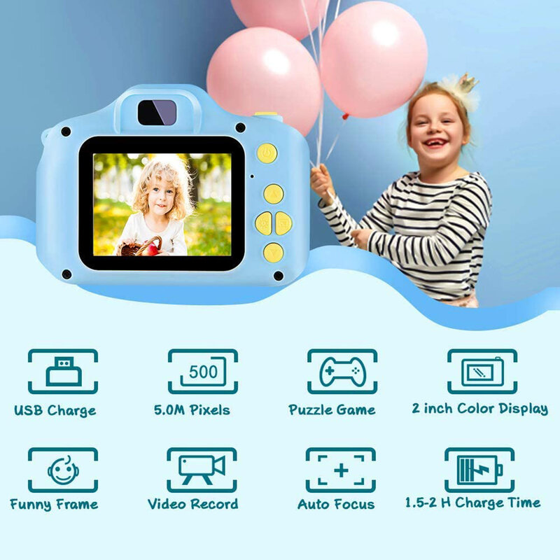 الأطفال ألعاب تعليمية كاميرا مقاوم للماء HD كاميرا فيديو لعبة أطفال الكرتون لطيف كاميرا في الهواء الطلق التصوير لعبة صبي فتاة هدية