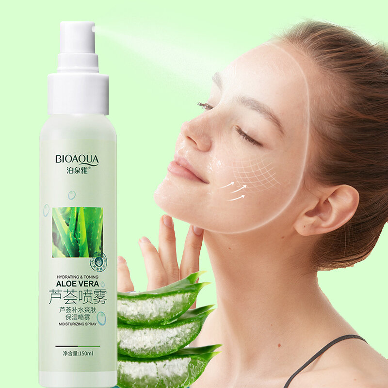 150ml Aloe Vera Face Moisturizing Spray Serum Improve Dryness Makeup Base Liquid Sooth Skin Refresh Non Greasy Face Care Water #1