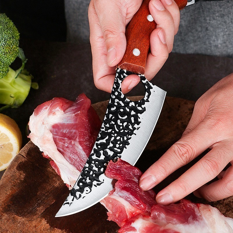 اليدوية مزورة الفولاذ المقاوم للصدأ المطبخ الشيف Boning السكاكين سكين صيد اللحوم الساطور سكين الجزار اللحوم الساطور سكاكين الصيد