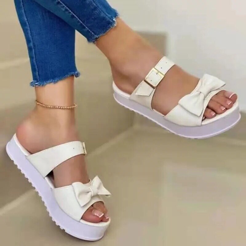 Shoes 2022 New Sandals Women Thick Bottom Sandals Woman Sexy Walking Shoes Slip On Sandals Ladies Soft Footwear Female Slipper