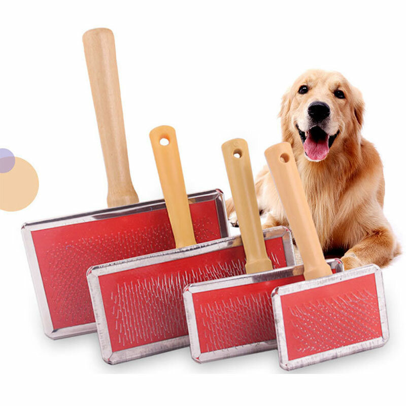 S/M/L/XL  Multifunctial Dog Cat Grooming Comb Wooden Handle Needle Comb Dog Beauty Comb Pet Hair Beauty Brush Pet Products 1Pcs