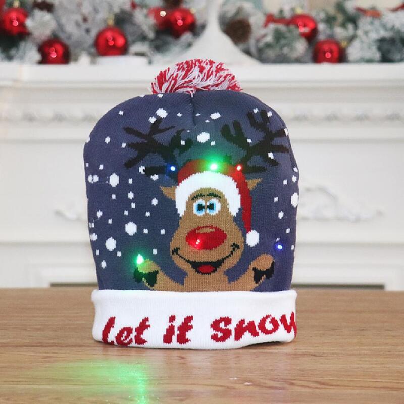 قبعة صغيرة جيدة المحمولة متعددة الأغراض LED عيد الميلاد محبوك قبعة لشريط LED قبعة قبعة عيد الميلاد