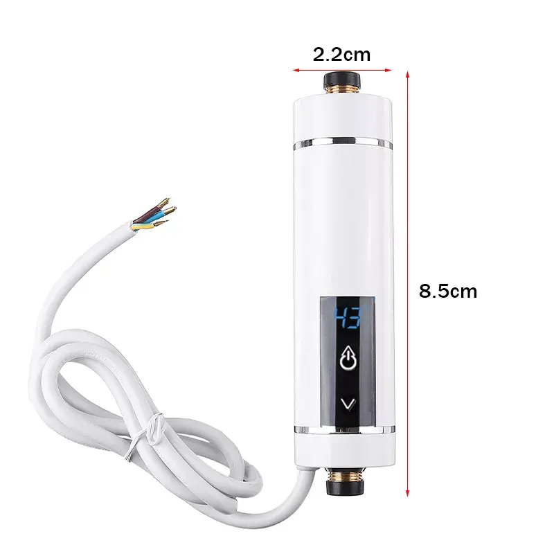 LED Intelligent Electric Water Heater 3500W 220V Temperature Adjustable Heater Bathroom Shower Kitchen Heater Instant Heating