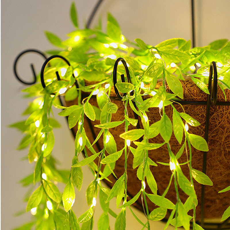 الاصطناعي اللبلاب الصفصاف جارلاند وهمية فاينز أضواء سلسلة الأخضر نبات معلق للجدار المنزل داخلي في الهواء الطلق حفل زفاف الديكور #1