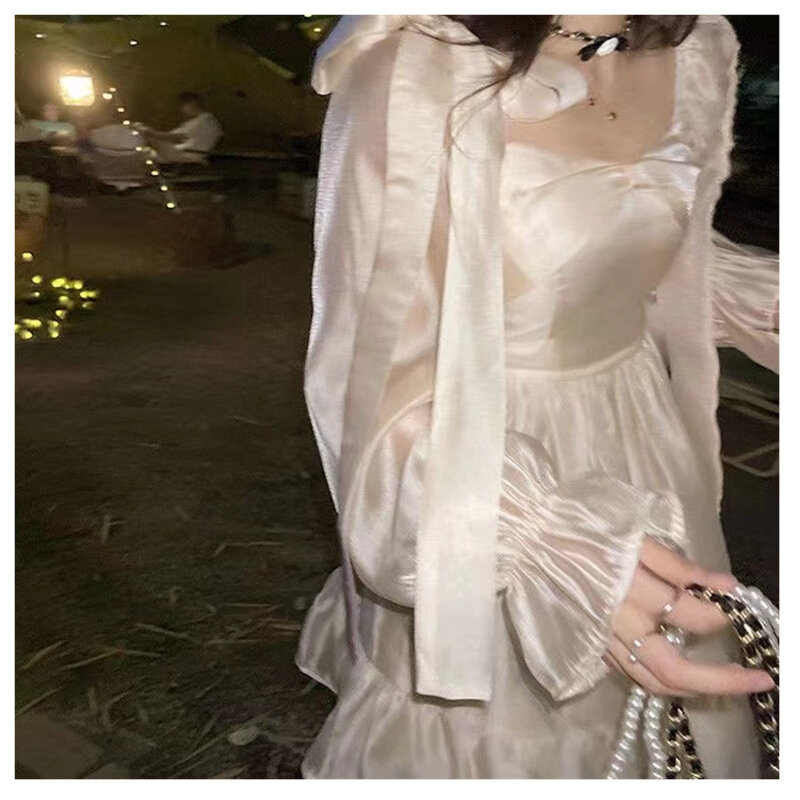 فستان لوليتا نسائي طويل الاكمام كاواي كلاسيكي Y2k فستان صغير للحفلات 2023 فستان قطعة واحدة موضة كورية