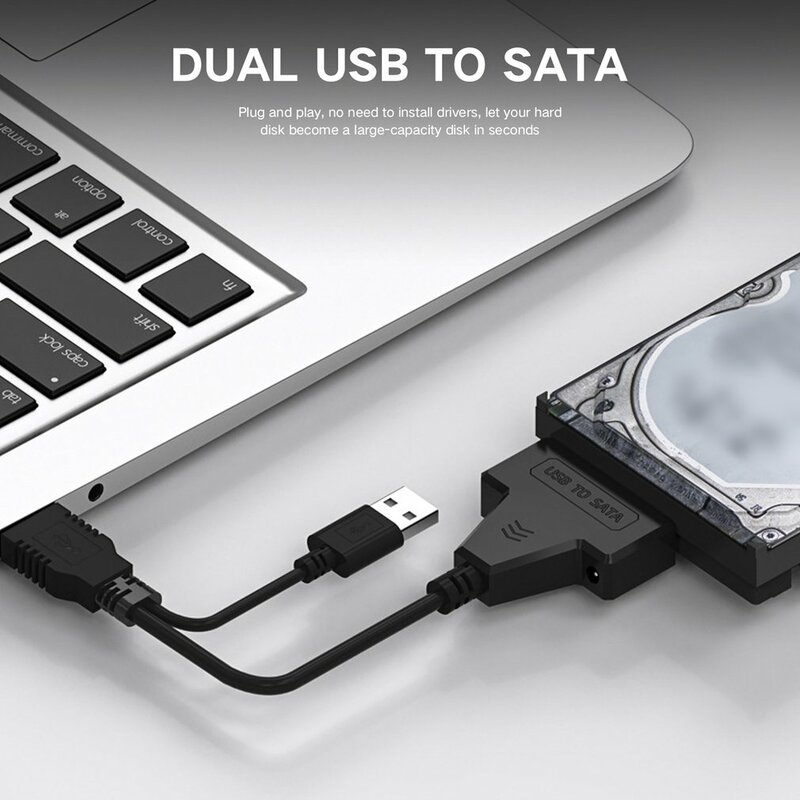 USB 3.0 / USB2.0 إلى SATA 22Pin كابل محول ل 2.5 / 3.5 بوصة SSD HDD الخارجية الطاقة قرص صلب محرك تحويل عالية السرعة